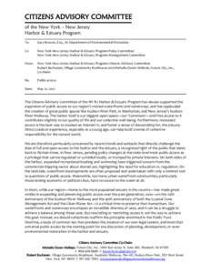 The Citizens Advisory Committee of the NY-NJ Harbor & Estuary Program has always supported the expansion of public access to ou