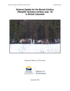 Science Update for the Boreal Caribou (Rangifer tarandus caribou, pop. 14) in British Columbia