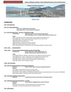 International Series 2014: Geneva  Systems, Challenges, Solutions: Trade, Intellectual Property, Courts, and Governance Federal Circuit Bar Association in cooperation with