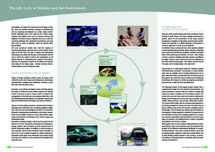 The Life Cycle of Vehicles and the Environment  A Global Approach, Sensitive To Local Needs  Automobiles can impact the environment at all stages of their