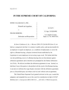 Filed[removed]IN THE SUPREME COURT OF CALIFORNIA SONIC-CALABASAS A, INC.,