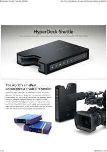 Blackmagic Design: HyperDeck Shuttle Tech Specs