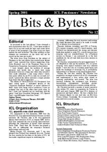 Spring[removed]ICL Pensioners’ Newsletter Bits & Bytes No 12