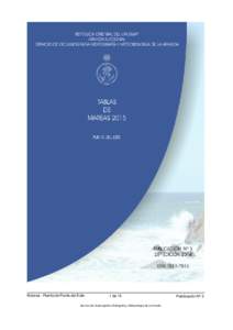 Mareas - Puerto de Punta del Este  1 de 15 Servicio de Oceanografía, Hidrografía y Meteorología de la Armada