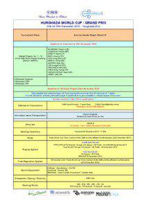 HURGHADA WORLD CUP / GRAND PRIX 01st till 07th December[removed]Hurghada (EG) Tournament Place