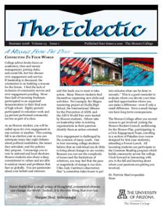 The Eclectic Summer 2008	 Volume 15	 Issue 1