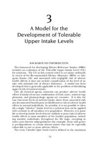 3 A Model for the Development of Tolerable Upper Intake Levels  BACKGROUND INFORMATION