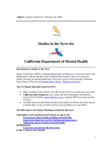 Mental health / Abnormal psychology / Mental disorder / Major depressive disorder / Community mental health service / Foster care / Youth health / Suicide / Child and adolescent psychiatry / Psychiatry / Medicine / Health