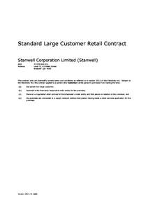 Standard Large Customer Retail Contract Stanwell Corporation Limited (Stanwell) ABN Address[removed]