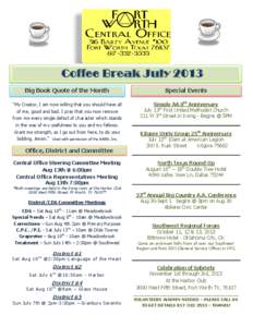 -1-  Coffee Break July 2013 Big Book Quote of the Month  