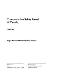 Trustee Savings Bank / Prevention / Safety / Transportation Safety Board of Canada / Transport