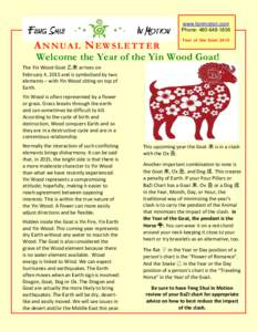www.fsinmotion.com Phone: [removed]ANNUAL NEWSLETTER  Year of the Goat 2015
