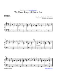 Sheet Music from www.mfiles.co.uk  We Three Kings of Orient Are Keyboard: Piano/Organ