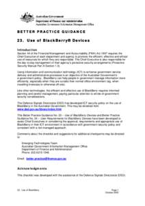 Microsoft Word - BB BP Guidance #23 - Use of BlackBerry Devices.doc