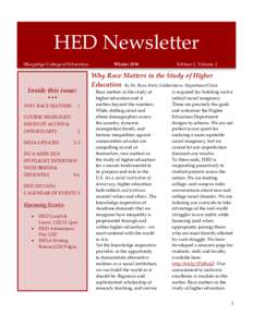 HED Newsletter Morgridge College of Education  1