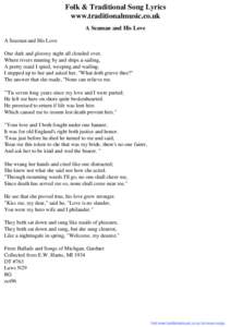 Folk & Traditional Song Lyrics - A Seaman and His Love