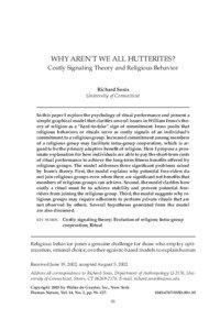 Anthropology of religion / Attitude change / Social psychology / Evolutionary psychology / Animal communication / Signalling theory / Ritual / Evolutionary origin of religions / Cognitive dissonance / Behavior / Ethology / Science