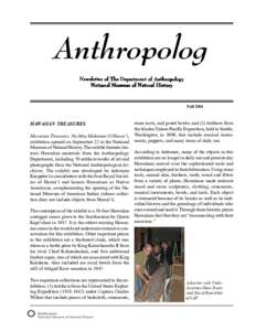 Anthropolog Newsletter of The Department of Anthropology National Museum of Natural History Fall 2004