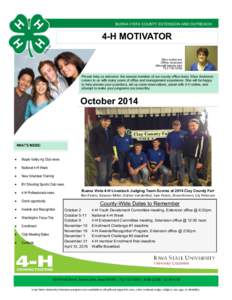 BUENA VISTA COUNTY EXTENSION AND OUTREACH  4-H MOTIVATOR Ellen Anderson Office Assistant [removed]