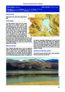 Directory of Important Bird Areas in Mongolia  IBA CODE: MN003