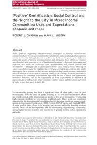 Urban decay / Urban studies and planning / Gentrification / Concentrated poverty / Public housing / Urban renewal / Social disorganization theory / Stateway Gardens / Human geography / Housing / Mixed-income housing