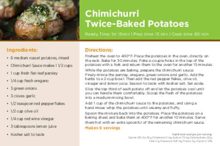 Chimichurri Twice Baked Potatoes