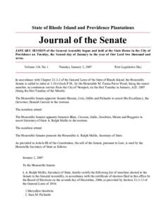 State governments of the United States / Joseph A. Montalbano / John C. Revens /  Jr. / M. Teresa Paiva-Weed / Dominick J. Ruggerio / A. Ralph Mollis / United States Senate / Government / V. Susan Sosnowski / Rhode Island General Assembly / Rhode Island / Rhode Island Senate