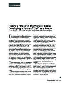 Honor Moorman Lori Goodson & Jim Blasingame  Finding a “Place” in the World of Books,