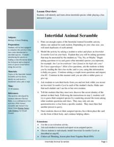 Intertidal Animal Scramble