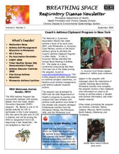 Breathing Space Respiratory Disease Newsletter September 2008