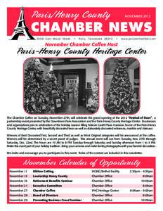 Paris/Henry County	  NOVEMBER 2012 Chamber News[removed]E a s t Wo o d St re e t