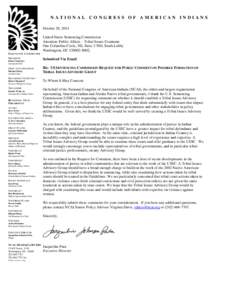 Letter of Public Comment - Tribal Issues Advisory Group