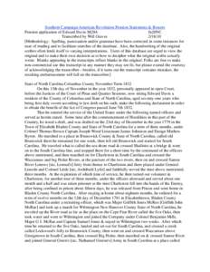 Southern Campaign American Revolution Pension Statements & Rosters Pension application of Edward Davis S8284 fn20NC Transcribed by Will Graves[removed]Methodology: Spelling, punctuation and/or grammar have been correcte