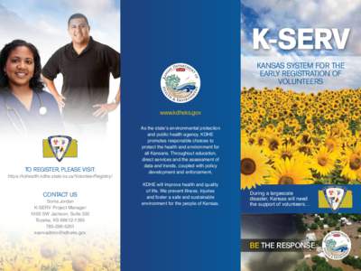 k-serv KANSAS SYSTEM FOR THE EARLY REGISTRATION OF VOLUNTEERS  www.kdheks.gov