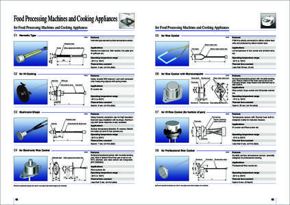 Food Processing Machines and Cooking Appliances for Food Processing Machines and Cooking Appliances E1 Hermetic Type