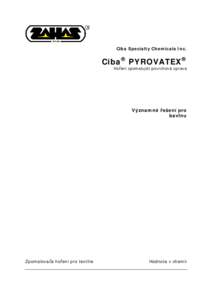 Ciba Specialty Chemicals Inc.  Ciba® PYROVATEX®