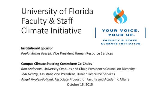 University of Florida Faculty & Staff Climate Initiative