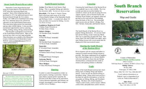 About South Branch Reservation  South Branch Sections Canoeing