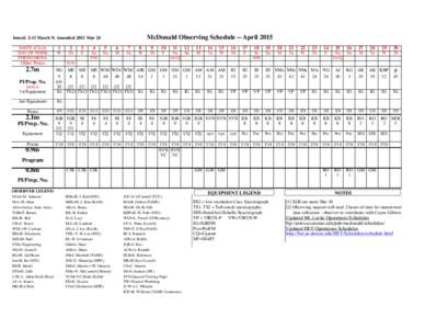 McDonald Observing Schedule -- April[removed]Issued: 2-15 March 9; Amended 2015 Mar 24 DATE (Civil)