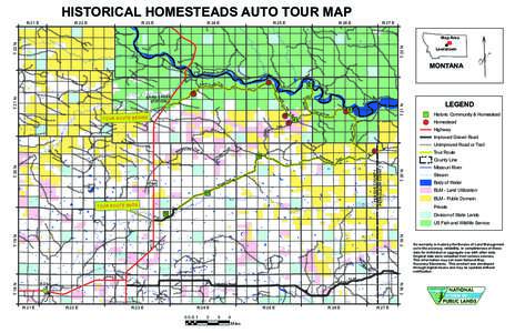 HISTORICAL HOMESTEADS AUTO TOUR MAP  R 21 E R 22 E