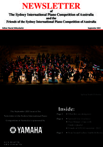 Newsletter of The Sydney International Piano Competition of Australia  and the