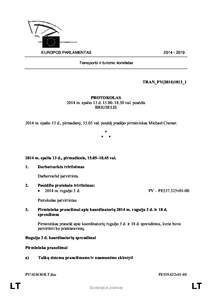 [removed]EUROPOS PARLAMENTAS Transporto ir turizmo komitetas  TRAN_PV(2014)1013_1
