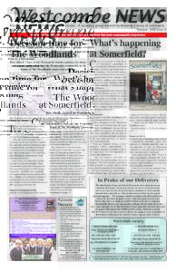 Westcombe NEWS  Monthly newspaper of The Westcombe Society - A voluntary group devoted to fostering a sense of community EstablishedOctober 2006 Issue 8