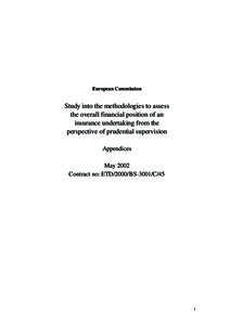 European Commission  Study into the methodologies to assess the overall financial position of an insurance undertaking from the perspective of prudential supervision