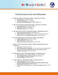 Microsoft Word - Print Knowledge Activity Cards Bibliography.doc