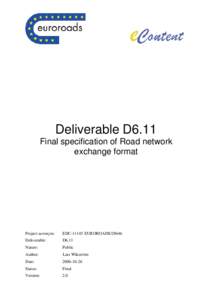 Microsoft Word - D6.11 Road Network Exchange Format.doc