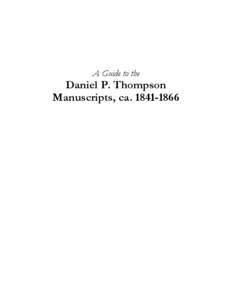 A Guide to the  Daniel P. Thompson