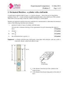 Experimental Competition: Problem 2 14 July 2011 Page 1 of 2