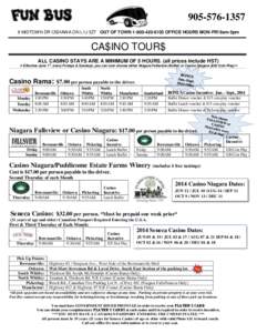 Caesars Entertainment Corporation / Casino Niagara / Caesars Windsor / Casino Rama / Ontario / Provinces and territories of Canada / Canada