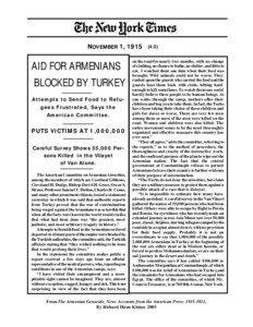 NOVEMBER 1, 1915  AID FOR ARMENIANS